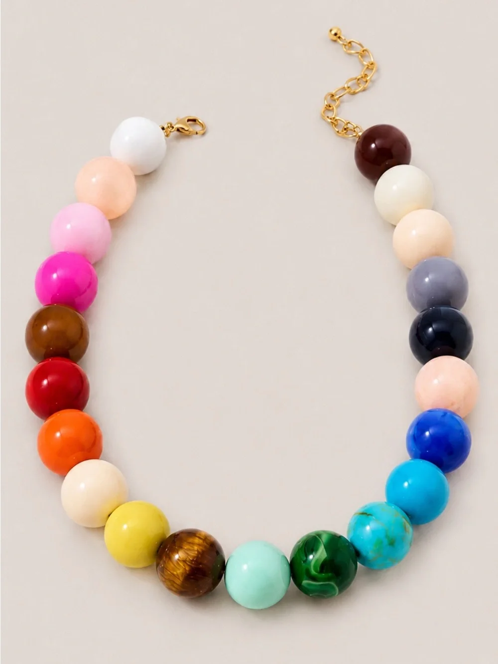 New! 14K Gold Plated Colorful Mixed Bead Dopamine Necklace NWOT 5050